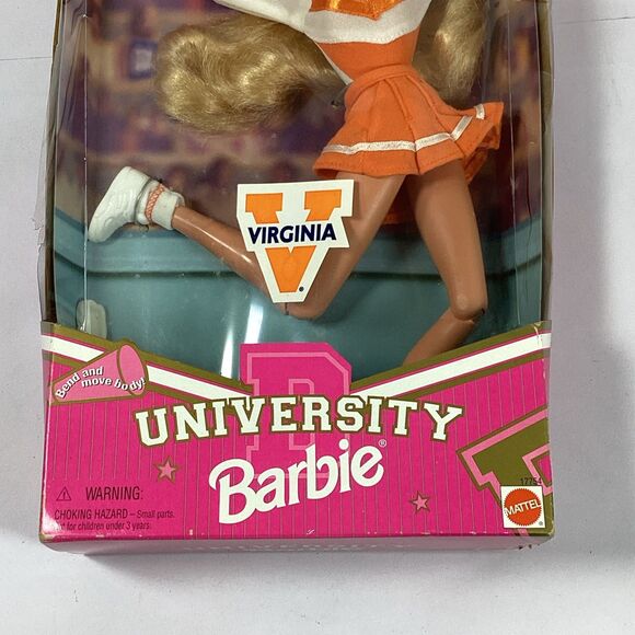 Mattel University Barbie UVA Cheerleader University Of VA New 1997 Box Damaged - Picture 3 of 12